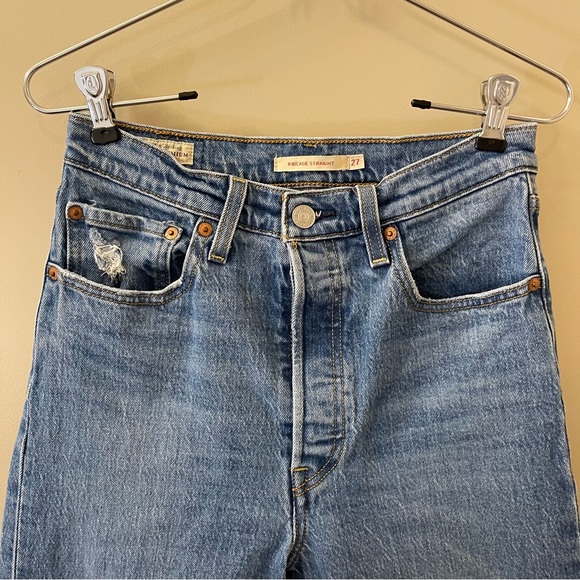 Levi's Ribcage Straight Jean size 27 in blue denim - Picture 5 of 15
